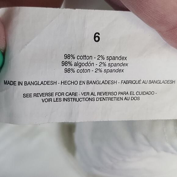 Ann Klein chino women's shorts white Size 6 Coastal Preppy nautical beachy - Picture 5 of 7